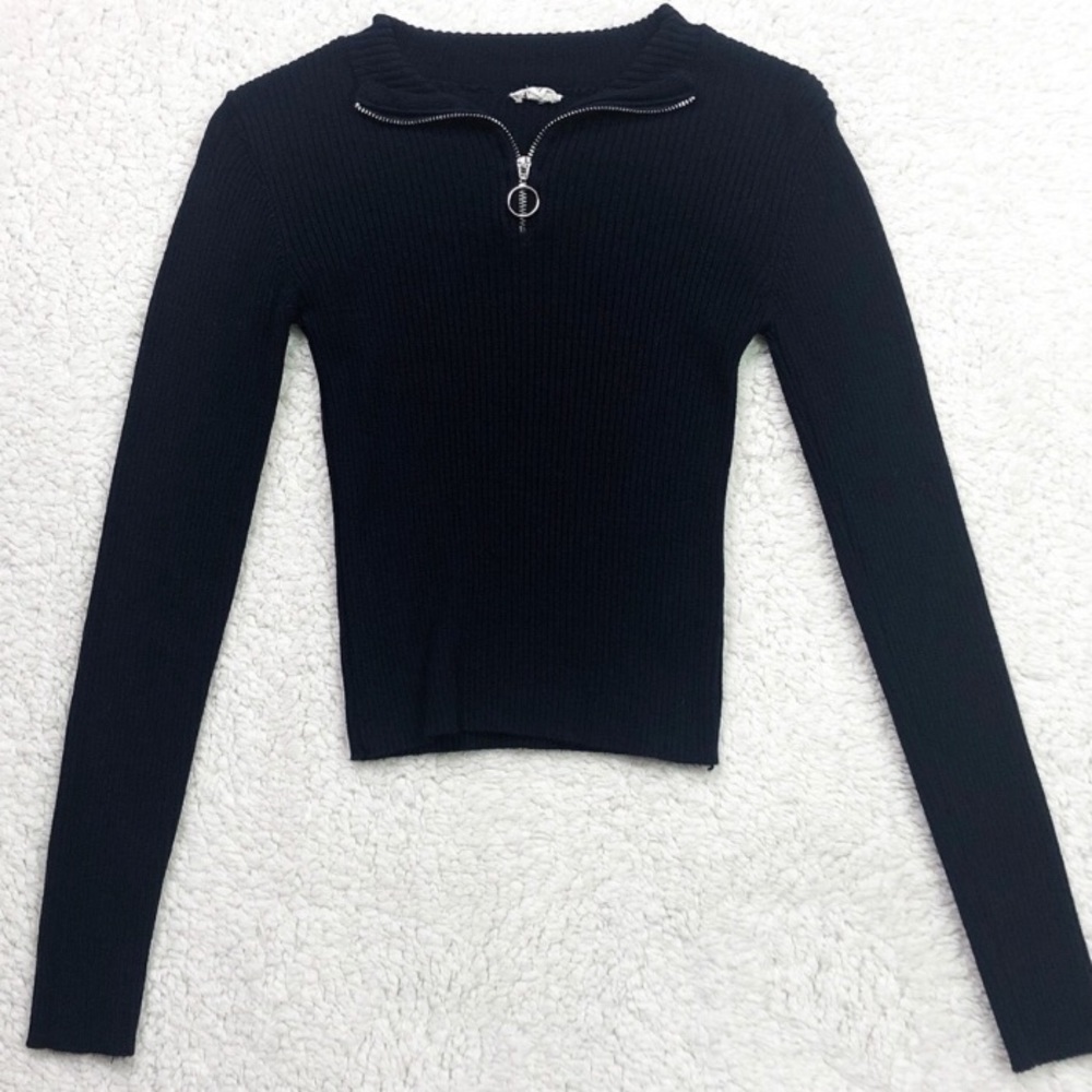 Navy Blue Garage Quarterzip Sweater